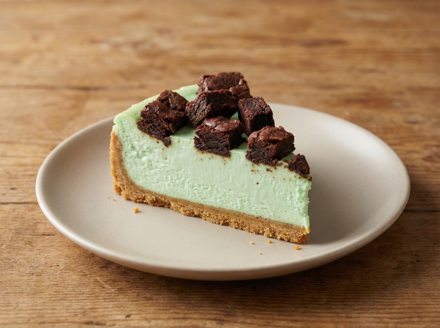Mint Brownie cheesecake cross-section